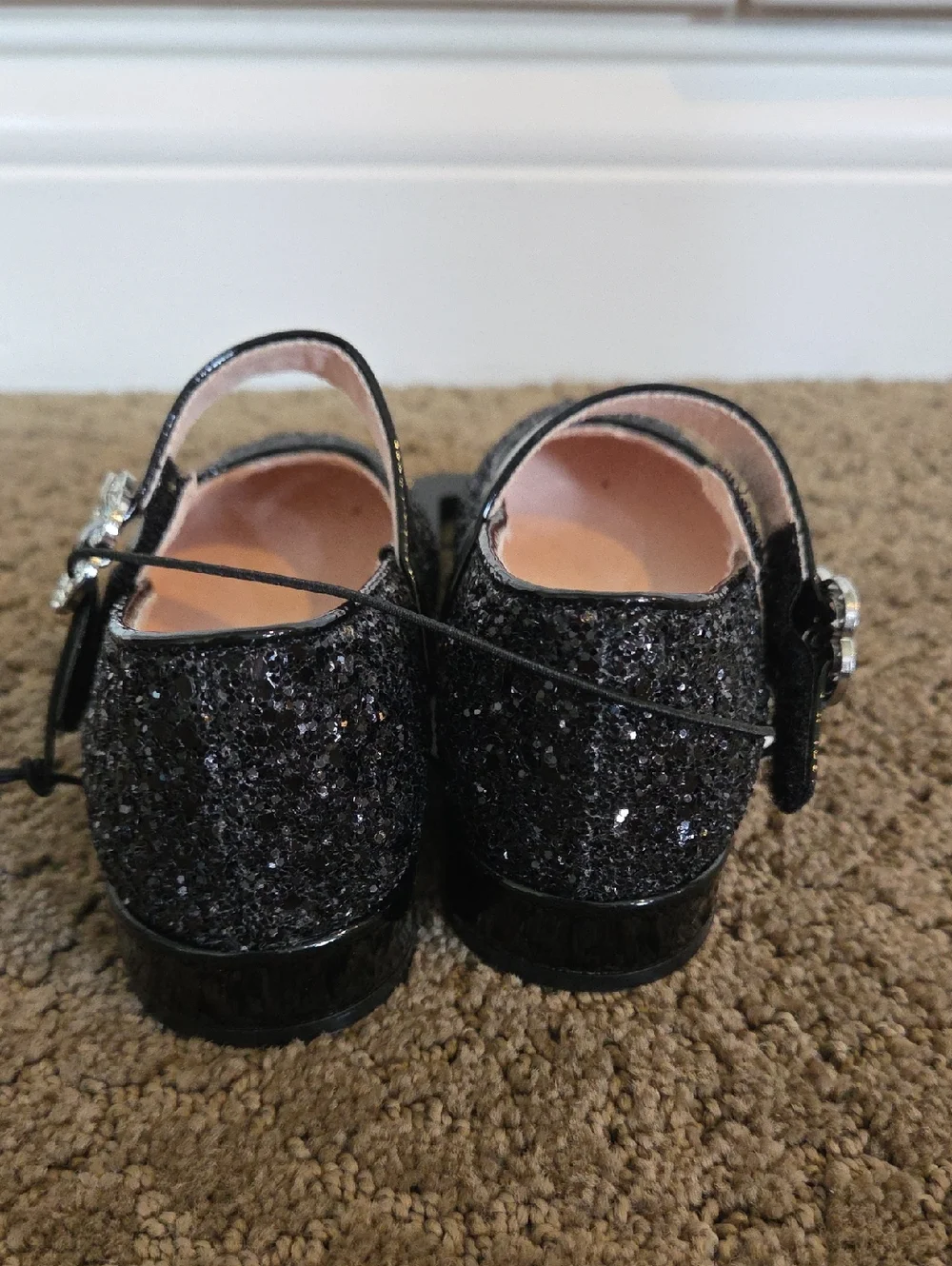 Toddler Girls Falls Creek Margot Black Dress Shoes Glitter Size 6 7 8 9 10 NWT